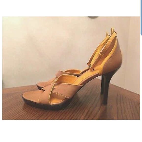 New V.O.Z Loralai Tan/Orange Leather Heel Ankle 9 - Picture 5 of 8